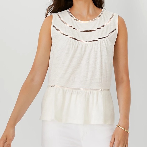 Ann Taylor Tops - Ann Taylor Petite Cutout Shell L Petite